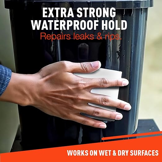 Firebelly Outfitters Heavy Duty Waterproof Tape for Leaks – All-Weather Sealant for Outdoor & Indoor Repairs – Marine Grade, Weatherproof, Strong Adhesive for Pools, Roofs, Plumbing, and More (Clear)