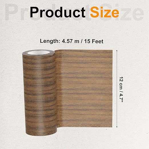PATIKIL Wood Grain Tape 4.7" x 15 Ft, Self-Adhesive Wood Texture Repair Tape Realistic Wood Effect Contact Paper Patch for Furniture Cabinets Floor Walls Home Decoration, Dark Brown Oak