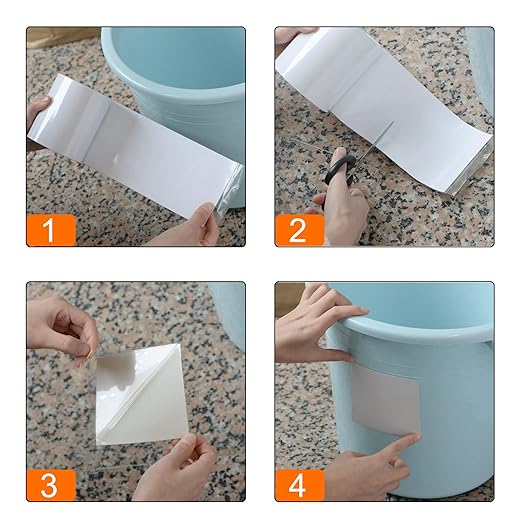 HARFINGTON Waterproof Patch Seal Tape 4" x5' Leak Repair Tape for Plastic Bucket/Basin Hoses Duct Pipes, White