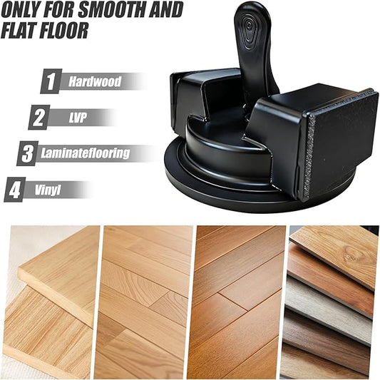 Floor Gap Fixer Tool for Laminate Floor Gap Repair,Floor Repair Kit with Suction Cup and Mallet,Perfect for Floor Gap Closing Repair Tool,Not Suitable for Scraped Surface Floor(Double headed black) 
