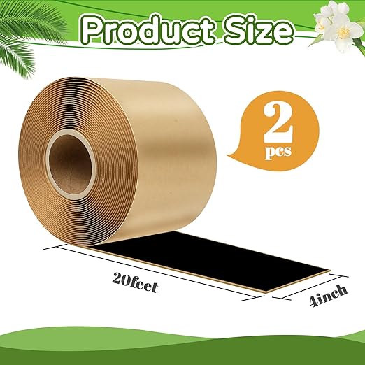 U0U 2PCS Pond Liner Seam Tape,4" x 20'Self Adhesive Double Sided Butyl Pond Seam Tape for EPDM Pond Liners,Waterproof Sealing Tape for EPDM Pond Liner Garden Cover Repair (4" x 20'-2Pack)
