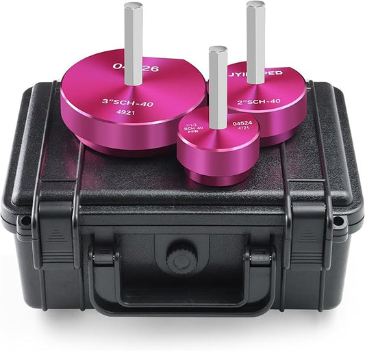 PVC Pipe Reamer 1-1/2",2",3" Reamers,PVC Fitting Saver Socket Saver for Plumbing,3-Piece Plastic Pipe Reamer Tool Kit for Sch.40 CPVC ABS Hub Fittings,Fit 1/2" Drills,1/4" Hex Shaft,for Pipes Cleaning