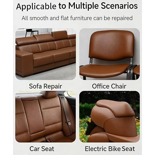 SYRKRC Leather Self Adhesive Leather Repair Set, Leather Repair Patch, Faux Leather Patches, Leather Repair and Renovation for Sofa, Car Seats, Leather headboard, Handbags (Brown, 17 x 79 Inch)