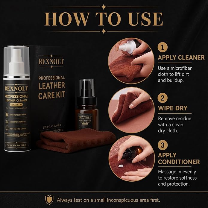 Leather Care Kit, Cleaner and Conditioner with Microfiber Towel