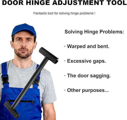 Door Hinge Adjustment Tool, Hinges Gap Adjusting Wrench, Apply to Heavy Weight .134 and .180 Hinge Gap Adjusting Wrench, Commercial Doors Hinge Repair Tool Tweaker, Ergonomic Design(Black)