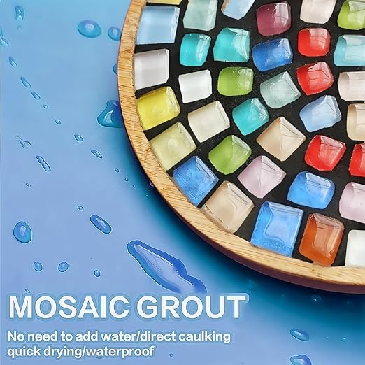 Mosaic Crystal Grout, Mosaics Tile Tools, Mosaic Tile Accessories – Essential for Handmade Grouting and Perfect for DIY Craft Projects (Black, 4.5oz)