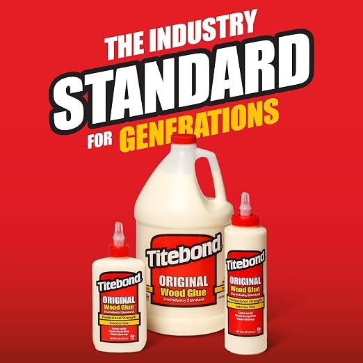 Titebond Original Wood Glue 5062, Industry Standard for Woodworking, Furniture Repair/Assembly, Construction, Home Repair or Modeling, 4 oz (Pack of 2)