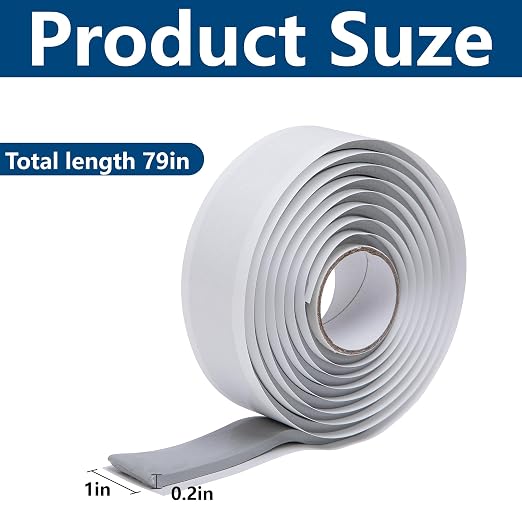 79 x 1 Inches Moldable Silicone Putty, 5mm Thick Waterproof Butyl Seal Putty Tape, Gray Insulating Duct Seal Puttys Tape for Pipe Gap Wall Repair