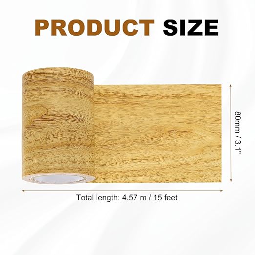 uxcell Wood Grain Repair Tape, 3.1" x 15ft Self Adhesive Wood Grain Colored Duct Tape Waterproof Repair Patch for Furniture Floor Scratch Fix, Baseboards, DIY Decor, Golden Pine