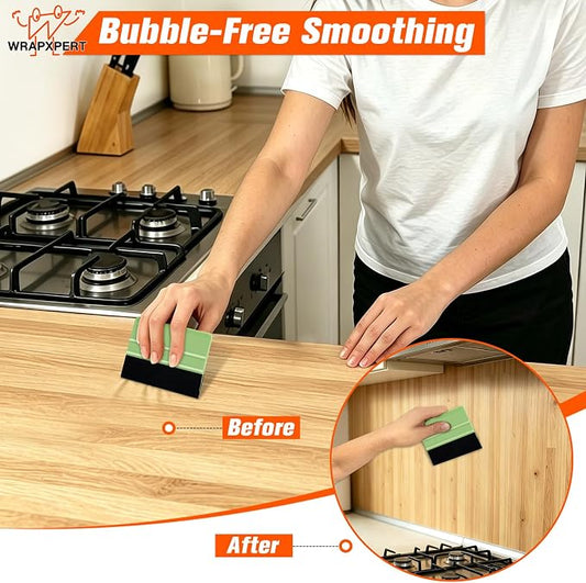 WRAPXPERT Wallpaper Tools, Wallpaper Kit Smoothing Tools for Peel and Stick, Wallpaper Installation Kits for Wallpaper Hanging, Contact Paper, Bathroom, Vinyl Backsplash Tile, Window Film Applying