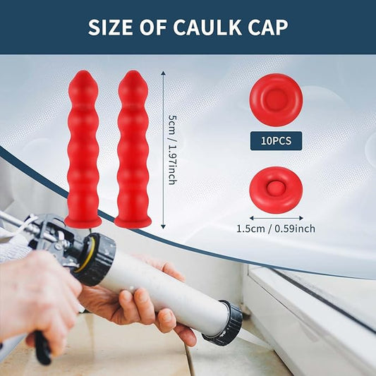 Zonon 50 Pieces Caulk Cap Caulk Saver Finishing Tool Tube Covers Tube Caps for Sealing and Preserving, Red
