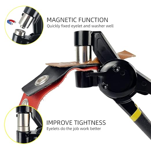 HAPDEN Grommet Tool Kit, 3/8 inch Handheld Eyelet Kit Manual Grommet Press Machine with 500 pcs 10 mm Grommets | Grommet kit for or Tarps, Fabric, Leather, Banners,Eyelet and Grommet for DIY Tarp Ring Repair and Installation