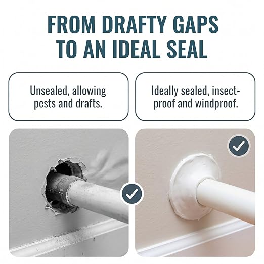 4Pack Upgraded Moldable Sealant Clay, Fast Drying Formula - Sealant Mastic for Pipe Repair, Wall Hole Filling, Drain Connection and Air Conditioner Hole Sealing