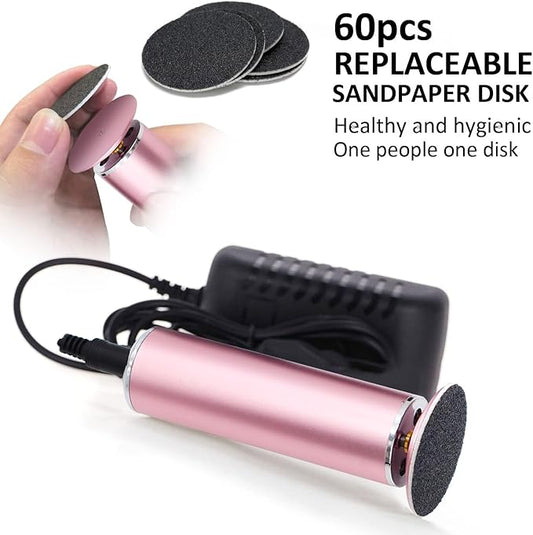 Electric Callus Remover, WONSIM Foot File Grinder Speed Adjustable with 60pcs Replacement Sandpaper Disk, Professional Pedicure Tool for Men Women Dead Cracked Hard Skin Calluses