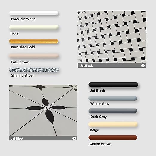 Epoxy Grout Jet Black 13.5 fl oz |Water & Stain Resistant & Zero Maintenance|1:1 Auto-Mix Technology|24hr Ready-to-Use|Perfect for Shower Kitchen Pool | 10 Pearl Finishes for Tile & Stone