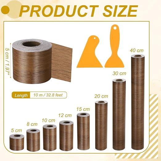 PATIKIL Wood Grain Repair Tape, 2" x 33' Self Adhesive Realistic Wood Tape with Scraper Durable Repair Patch for Furniture Floor Window Door Table DIY Home Decor, Natural Wood Grain