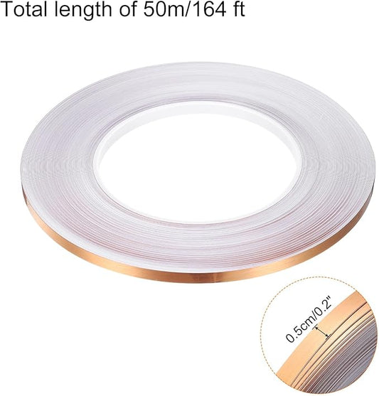 HARFINGTON 2Pcs Floor Tiles Rose Gold Foil Lines Metallic Mirror Tape 0.2" x164 Ft Self Adhesive Decor Floor Wall Seam Sticker Waterproof Gap Sealing Tape for Kitchen Bathroom Cabinet