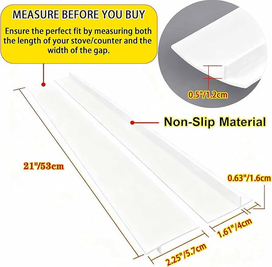 2 Pack Flexible Kitchen Stove Gap Covers, Silicone Gap Fillers Between Counter and Stovetop,Washer, Oven, Dryer, Easy to Wipe, Food grade silicone material (Black,21in)