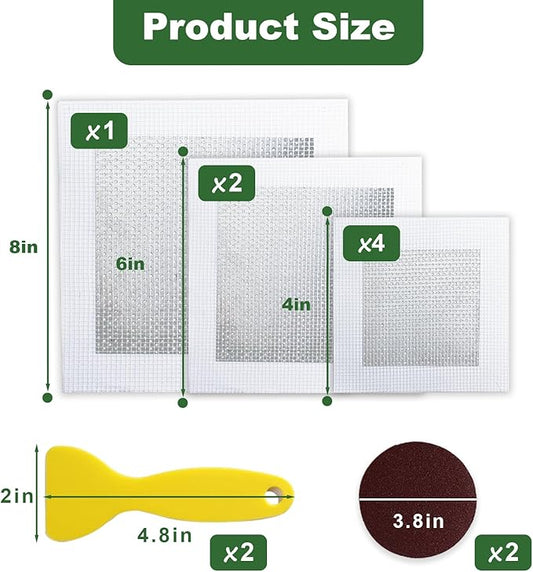 Drywall Repair Kit, 11 Pcs Drywall Patch, Dry Wall Web Repair Patch Kits for Holes, Plaster Sheetrock Repair Patching Kit with Scraper and Sandpaper