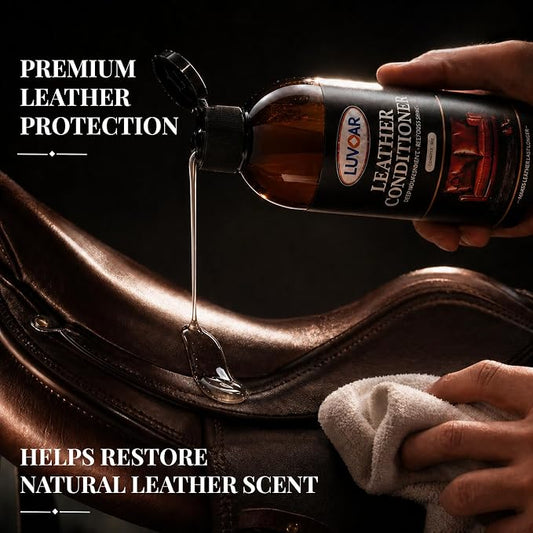 Leather Conditioner Oil - Deeply Nourishes for Leather Furniture, Car Seats, Shoes, Purses & Accessories -4oz