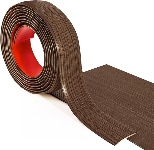 Art3d 4 FT Self Adhesive Vinyl Floor Transition Strip, Laminate Strip Flat Divider for Joining Gaps,Carpet Threshold Transition,Floor Tiles(1.57in, Brown) (Pack of 2)