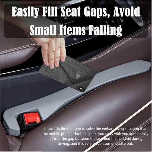 Car Seat Gap Filler 2 Pack, Universal Organizer for Car SUV Truck to Fill The Space Between Seat and Console, Car Seat Blocker and Catcher Prevent Things from Dropping, Easy to Install (Grey)