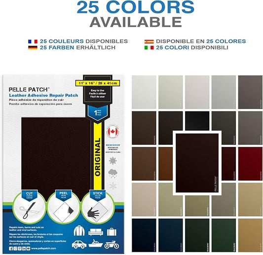 Leather Chair Repair Kit - 25 Colors Available - Original 11x16 - Wine