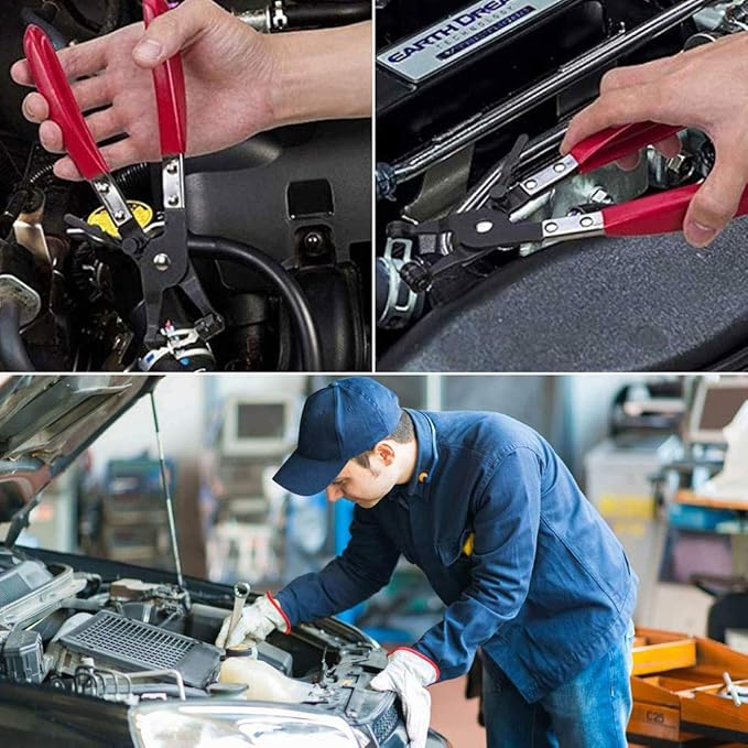 Auto Vehicle Tools Hose Clamp ClipTools,45° Angle Flat Belt Hose Clamp Pliers, Use in narrow locations for Car Coolant Fuel Oil Water Pipe Repair Tools (45° Angle-Bent Pliers)