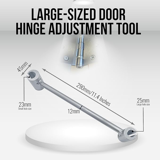 Door Hinge Gap Adjustment Wrench Tool - Universal Door Hinges Bender Adjuster & Spanner for Residential Commercial Doors - Gap & Hinge Hole Adjusting Repair Tool (8mm - 25mm)