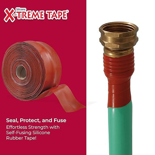 X-Treme Tape MOCAP Heavy Duty Electrical Tape, Self-Fusing Silicone Rubber, Waterproof & Insulating Flexible Tape, Electrical for Hose, Automotive, Outdoor & Repairs - 1" x 10ft Roll- Iron Oxide Red