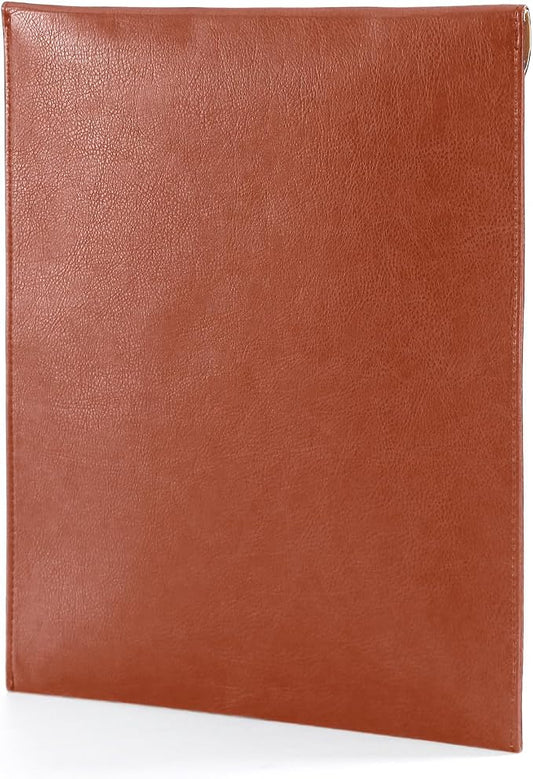 Leather File Folder for Documents,Important Document Folder with String Tie,Laptop Sleeve Notebook Case,Leather File Organizer,A4 Envelopes Filing Folder (Vertical, Brown)