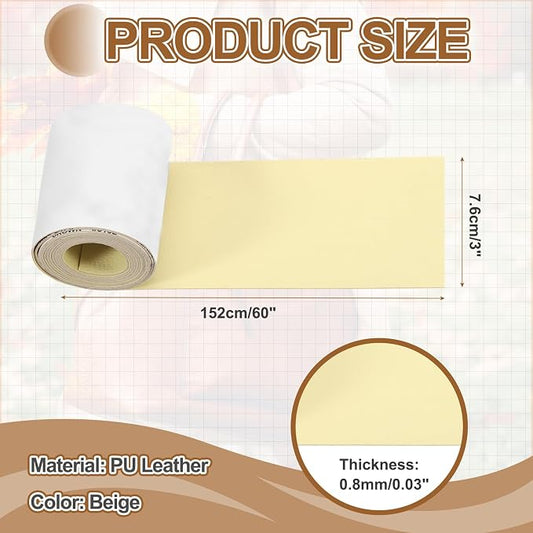 MECCANIXITY Leather Repair Patch 3"x60" Self-Adhesive Leather Vinyl Repair Tape Kit for Furniture Couches Sofa Chair Car Boat Seats Jackets, Beige