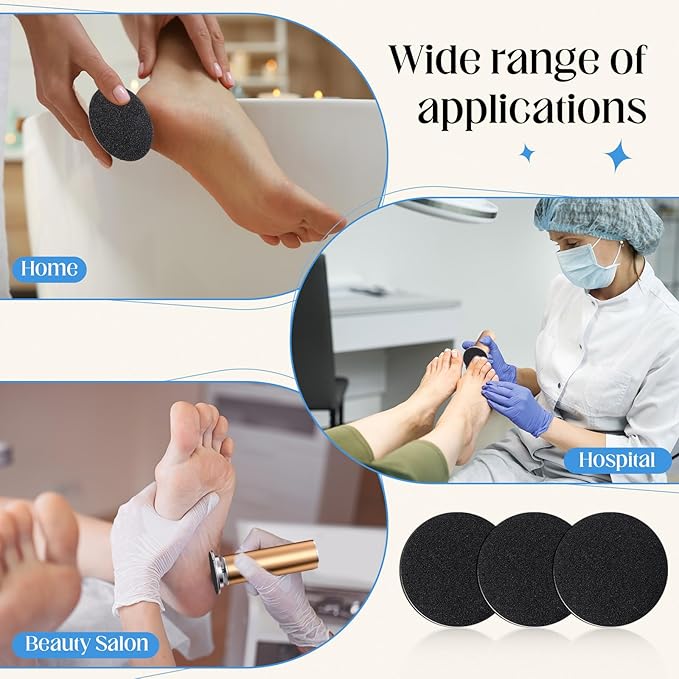 Gisafai 500 Pcs Sanding Replacement Pad Sandpaper Disk for Electric Foot File Callus Remover Tool Foot File Disc for Men Women Cracked Heels Dead Skin (180grit)