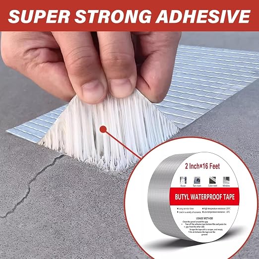 Ultimate Waterproof Butyl Repair Tape – Heavy Duty Leak Seal for Roofs, RVs, Gutters, Windows & Pipes – UV & Weather Resistant, Peel & Stick Instant Fix