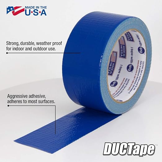IPG JobSite DUCTape, Colored Duct Tape, 1.88" x 60 yd, Blue (Single Roll)