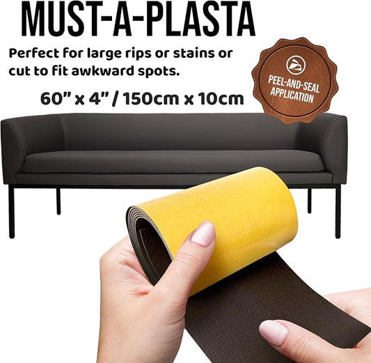 MASTAPLASTA Original Leather Repair Tape - Blue 60" x 4" (150x10 cm). Upholstery-Quality. Quick and Easy Leather Repair Patch Self Adhesive for Couch, Leather Patches for Car Seats