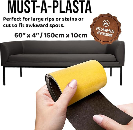 MASTAPLASTA Original Self-Adhesive Leather Repair Tape - Navy 60" x 4" (150 x 10 cm). The Instant Upholstery-Quality Leather Repair Kit for Sofas, Car Seats, Bags, Vinyl & DIY