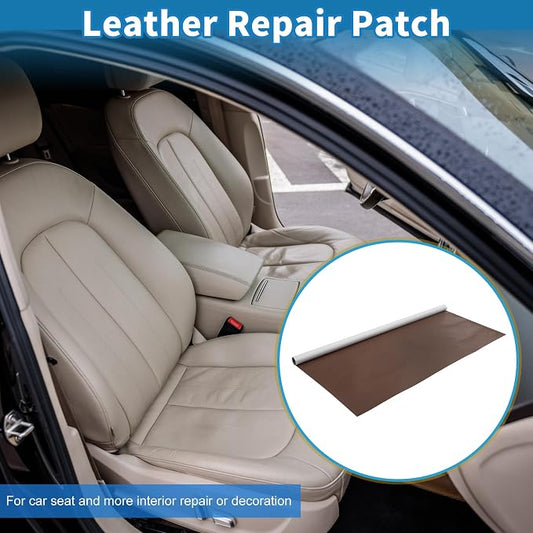Self Adhesive Leather Repair Patch Strong Stickiness 39"x53.9" Leather Repair Tape PVC Faux Leather Light Brown 1 Pcs