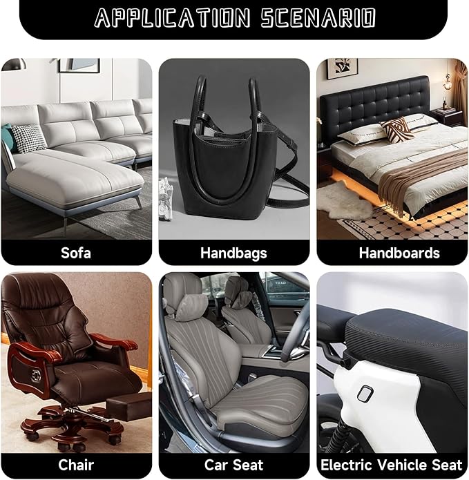 Leather Repair Patch, Self Adhesive Leather Repair, Large Leather Repair Tape for Sofa, Car Seats, Furniture, Cabinets, Chairs, Handbags (Black, 16X157 inch)
