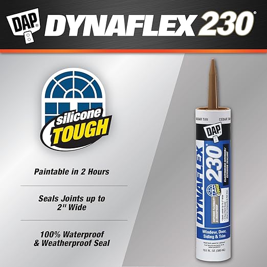 DAP Dynaflex 230 Premium Elastomeric Sealant, Cedar Tan, 10.1 Oz (7079818412) (Pack of 2)