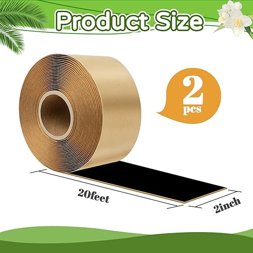 U0U 2PCS Pond Liner Seam Tape,2" x 20'Self Adhesive Double Sided Butyl Pond Seam Tape for EPDM Pond Liners,Waterproof Sealing Tape for EPDM Pond Liner Garden Cover Repair (2" x 20'-2Pack)