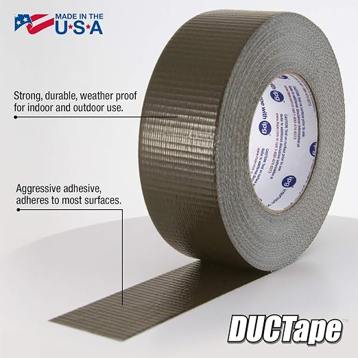 IPG JobSite DUCTape, Colored Duct Tape, 1.88" x 60 yd, Olive Drab (Single Roll)