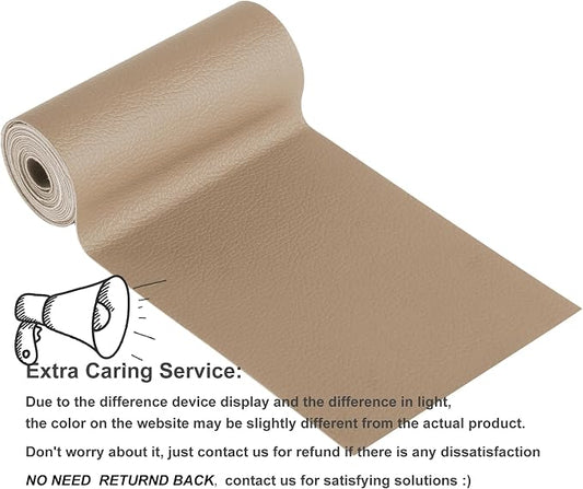 YAFLC Leather Repair Patch for Furniture, 4" x 63" Self Adhesive Leather Repair Kit Vinyl Repair Tape for Car Seat Sofa Jackets Couches Chair Medium Beige