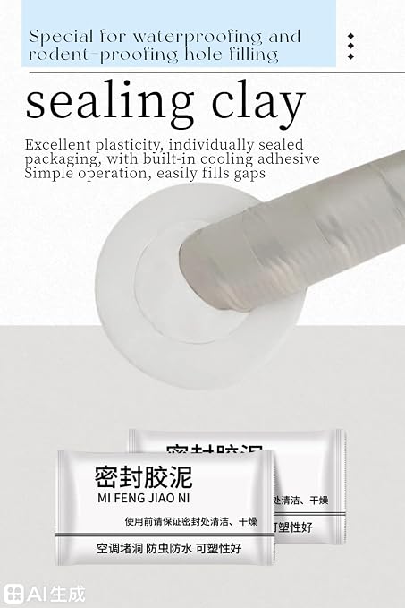 Waterproof Sealant Mastic for Drains & Pipes, Strong Adhesive Repair Sealing Clay for Leaks, Quick Wall Mending Mud Filler for Holes, Cracks, Gaps – Indoor & Outdoor Use (6 PCS)