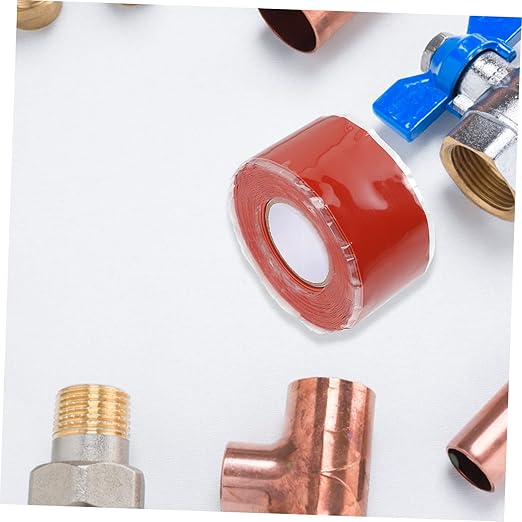 Pipe Sealing Tape Self Adhesive Silicone Rubber Leak Repair Tape for Plumbing Flexible Sealant for Water Pipes Faucets Heating Joints Red