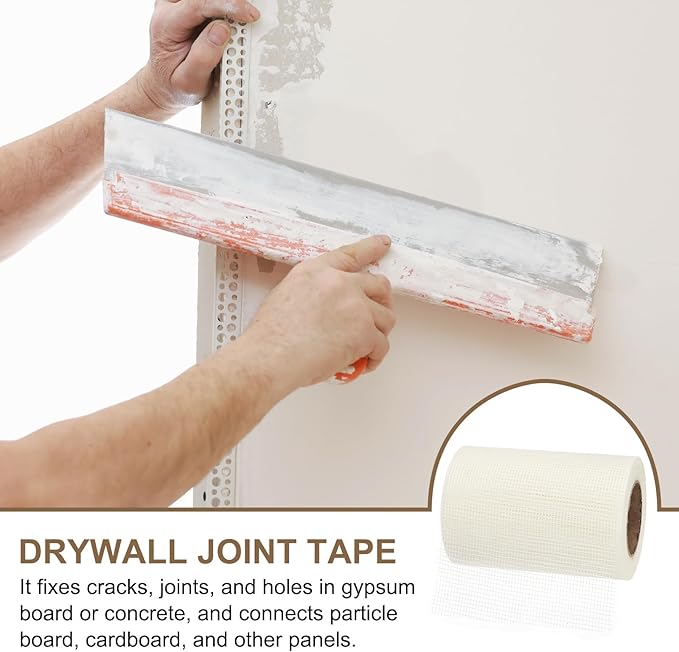 PATIKIL Drywall Repair Mesh Tape, 8 inch x 164 ft Fiberglass Repair Patch Self-Adhesive Dry Wall Joint Tape 8 Mesh Wall Hole Crack and Seam Patch, White