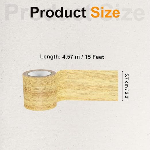 PATIKIL Wood Grain Tape 2.2" x 15 Ft, Self-Adhesive Wood Texture Repair Tape Realistic Wood Effect Contact Paper Patch for Furniture Cabinets Floor Walls Home Decoration, Yellow Oak