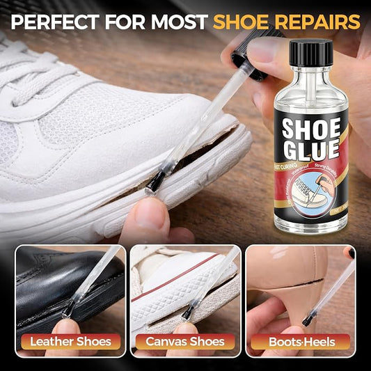 Shoe Glue 30g, Waterproof Clear Shoe Sole Repair Adhesive, Heavy Duty Shoes Glue Fixes Cracks and Debond, Clear-Drying Leather Repair Glue Kit for, Boots, Leather, Sneakers, Rubber, Canvas