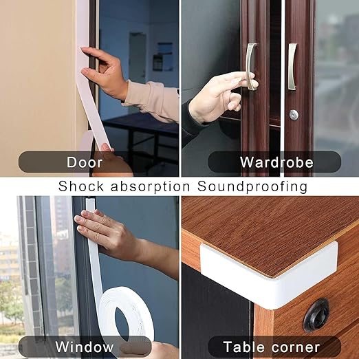2 Pack Single-Sided Adhesive White Foam Tape, Single-Sided Sealing Strip Foam Pad Sponge Tape Window Weatherproof, Self-Adhesive Insulation Sealing Tape (White) 0.98inX16.4FT