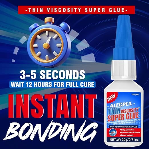 20g Thin CA Glue (2-3 CPS), 2-5 Second Cure Time - Ideal for Hobbies and Precision Work: Woodworking, Model Making (Cars, Airplanes), Pen Turning, Inlays, and Surface Stabilization